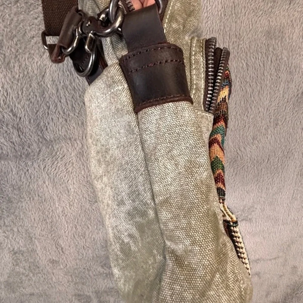 Boho Canvas Patchwork Crossbody Woven Tapestry Messenger Bag Triple Tree Canvas